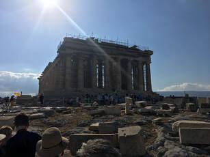 The Parthenon under scaffolding